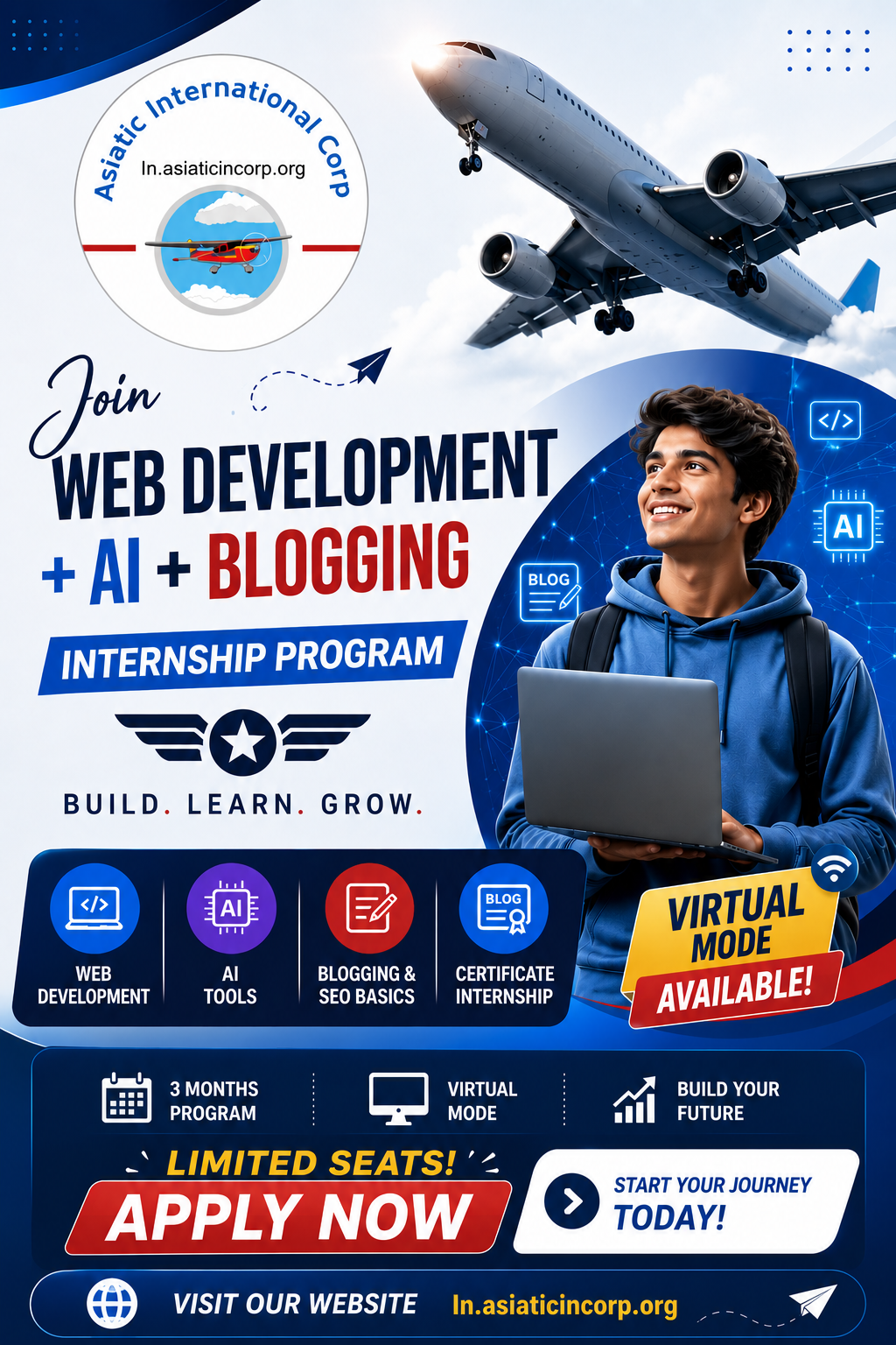 Web Development + AI + Blogging Internship Program — Asiatic International Corp